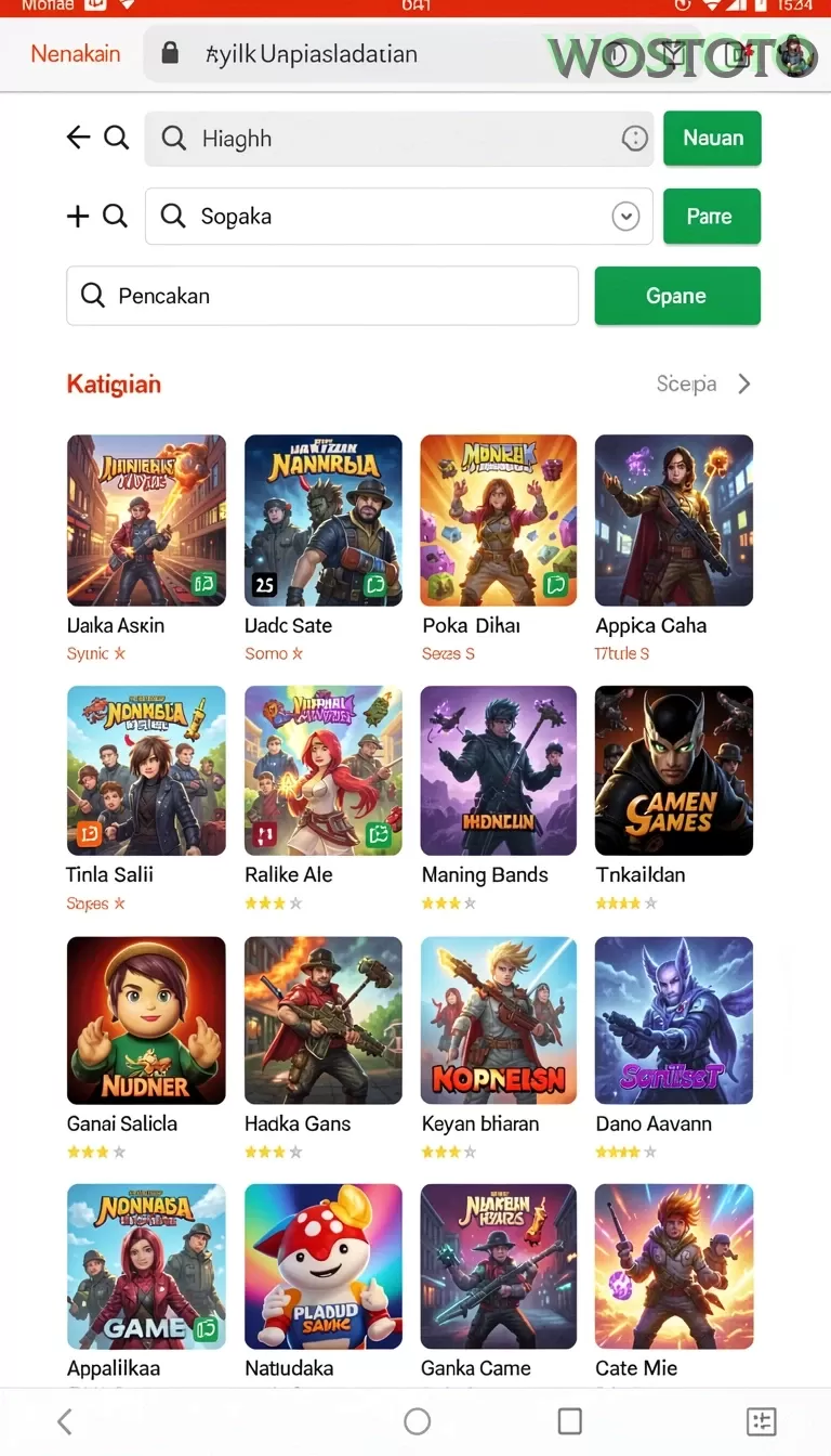 Cuplikan layar QQ1221 — menu navigasi
